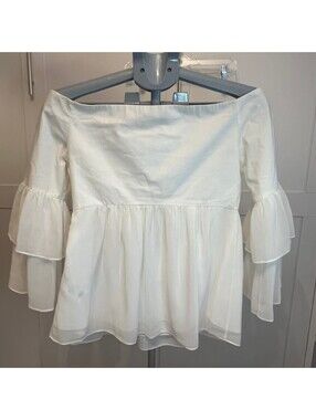 Rachel Zoe Charlotte Off-the-Shoulder Babydoll Top sz 6